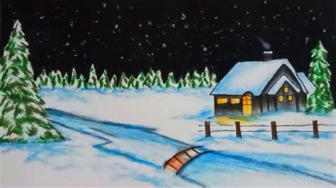 Drawing Winter Season Scene - Draw-weiner