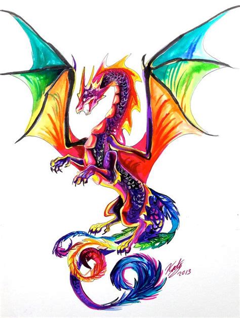 Colorful Dragon Design Tattoo | Dragon art, Dragon artwork, Watercolor dragon tattoo