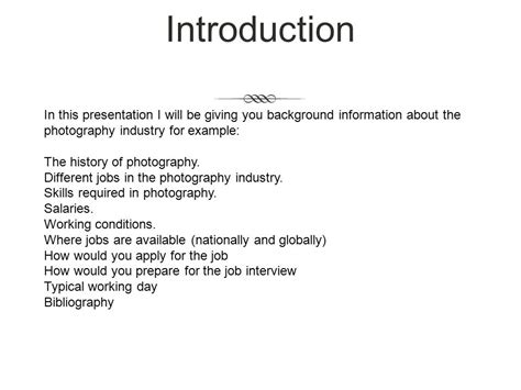 Introduction To Presentation