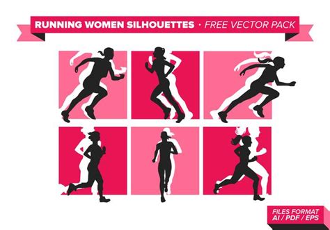 Running Women Silhouette Free Vector Pack - Download Free Vector Art ...