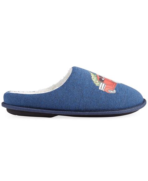 Macy's Club Room Men's Holiday Truck Fleece-Lined Slippers, Created for ...