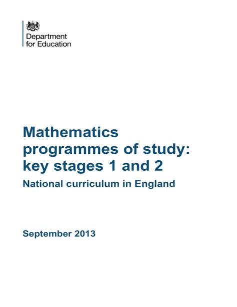 PRIMARY national curriculum - Mathematics 220714