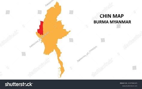 Chin State Regions Map Highlighted On Stock Vector (Royalty Free ...