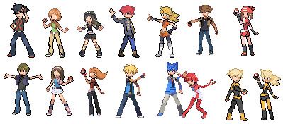 Pokemon Trainer Sprite set 1 by DragonAvalon on DeviantArt