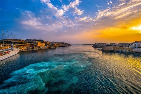 Malta Harbor At Sunrise Free Stock Photo - Public Domain Pictures