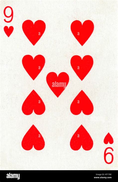 9 of Hearts from a deck of Goodall & Son Ltd. playing cards, c1940 ...