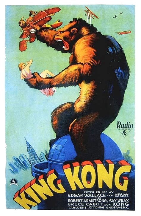 an advertisement for king kong featuring a large bear on top of a globe with other animals