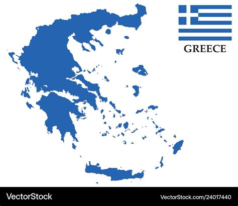 Greece map with flag Royalty Free Vector Image