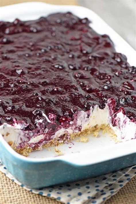 No Bake Blueberry Yum Yum Dessert Recipe - Adventures of Mel