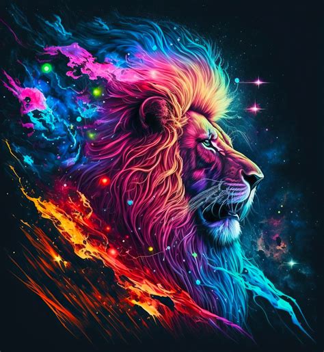 Neon Lion Wallpaper