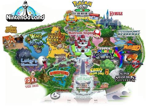 Nintendo Land map | Nintendo | Theme park map, Nintendo world, Super ...