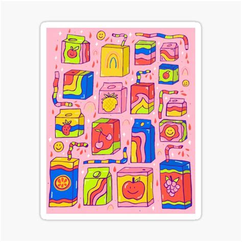 "Juice Box Print" Sticker for Sale by doodlebymeg | Redbubble