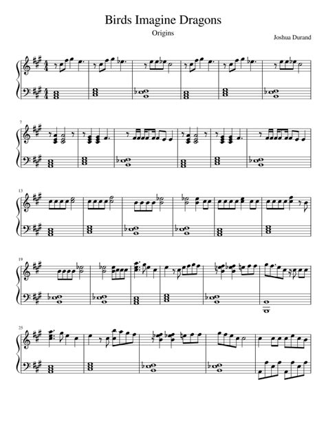 Birds (arr. Joshua Durand) by Imagine Dragons Sheet Music for Piano Solo at Sheet Music Direct