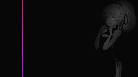 Gradient Minimalism Dark Anime Girls Monochrome Wallpaper - Resolution:1920x1080 - ID:1183375 ...