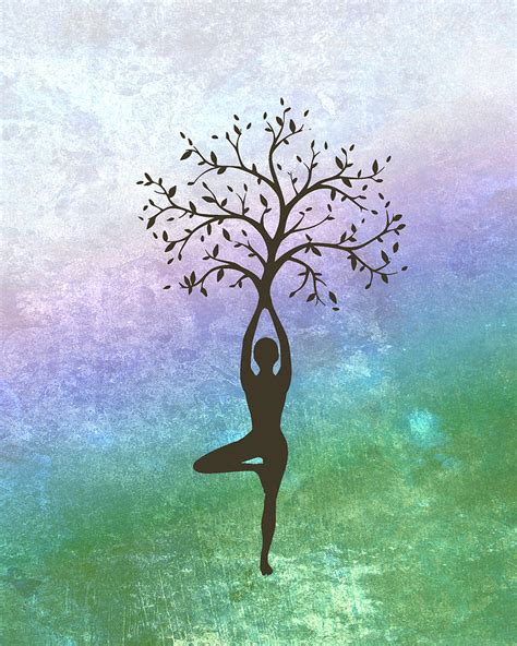 Yoga Tree Pose Balancing Asana Digital Art by Blue Press - Fine Art America