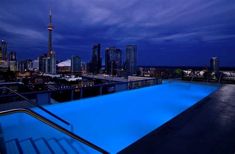 Thompson Hotel rooftop on King Street West | Toronto hotels, Hotel pool, Rooftop pool