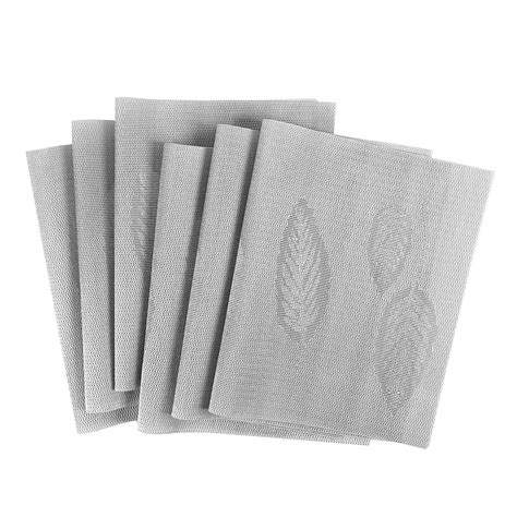 Uxcell Woven Placemats Set of 6 Place Mats Anti-slip Washable PVC Light Grey - Walmart.com