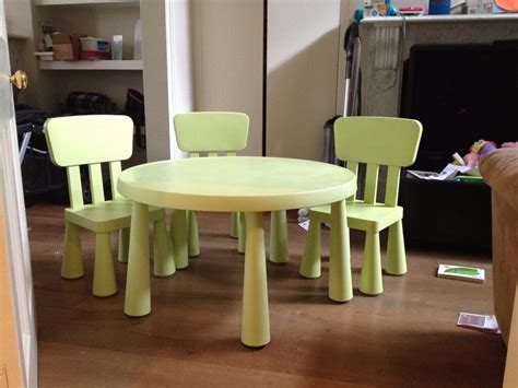 Ikea Mammut Light Green Kids Table with 3 Chairs | in Richmond, London ...