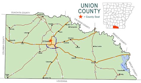 Union County Map - Encyclopedia of Arkansas