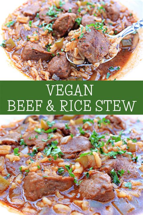 Vegan Beef and Rice Stew ~ 30 Minute Recipe ~ This Wife Cooks™