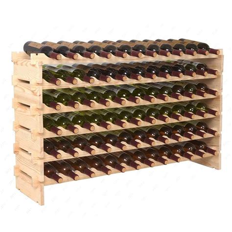 ZENY Wood 72 Bottle Wine Rack Stackable Storage 6 Tier Storage Display Shelves - Walmart.com