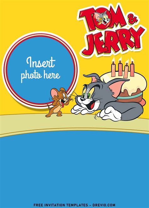Tom And Jerry Birthday Invitation Card 5th Birthday I - vrogue.co