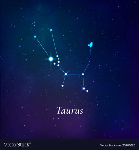 Taurus sign stars map zodiac constellation on Vector Image