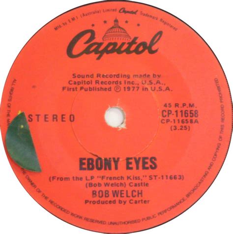 Bob Welch – Ebony Eyes (Vinyl) - Discogs