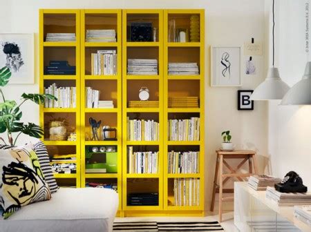 Green & yellow {ikea bookcases}