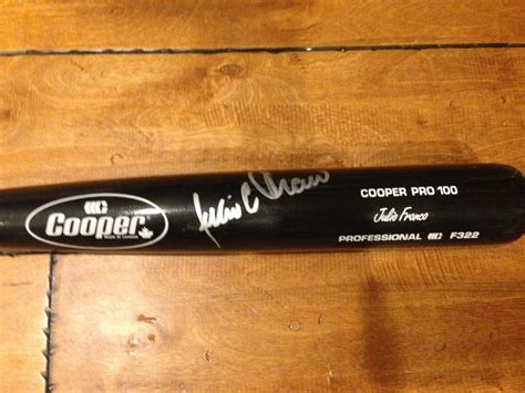 JULIO FRANCO AUTOGRAPH GAME USED BASEBALL BAT COOPER PRO 100 35.5 ...