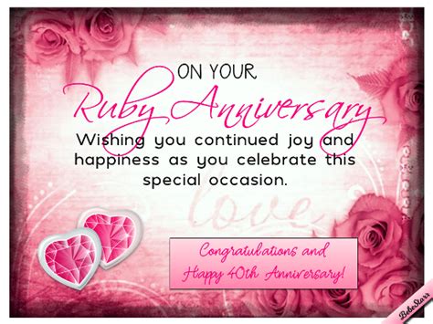 Ruby Anniversary Wishes. Free Milestones eCards, Greeting Cards | 123 Greetings