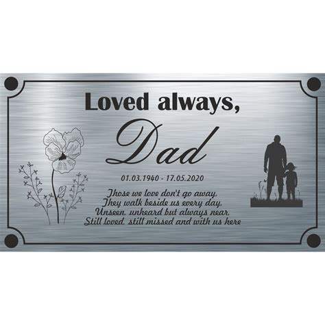 Memorial Plaque Dad Design Aluminium Sign Personalised | Etsy