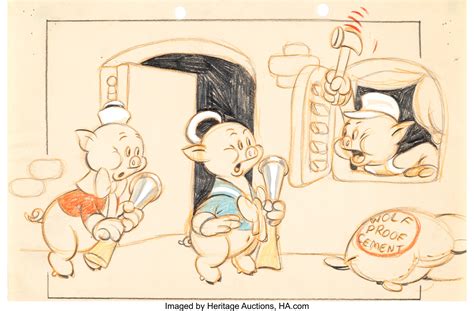 The Three Little Pigs Storyboard Drawing (Walt Disney, c. | Lot #18078 | Heritage Auctions