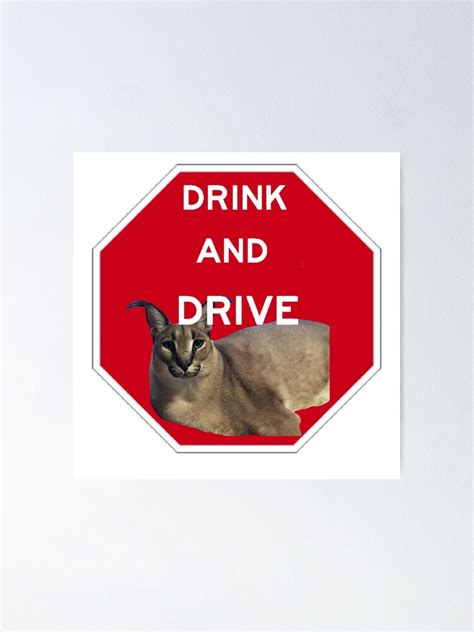 "Floppa meme drink and drive" Poster for Sale by Msrblesalesman | Redbubble