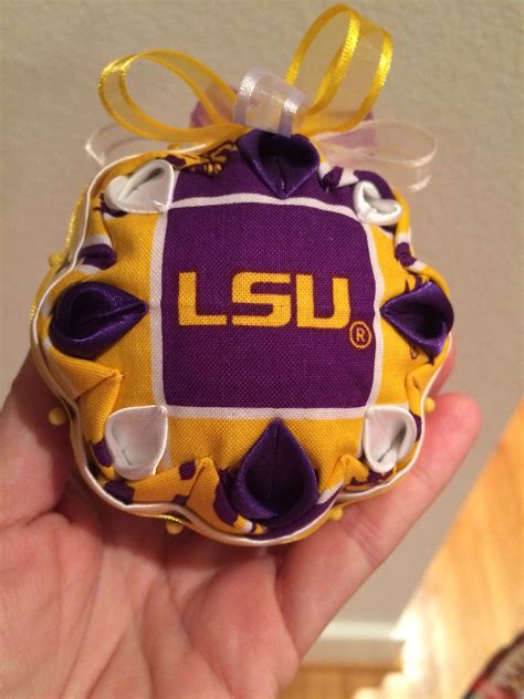 Quilted ornaments -LSU Quilted Ornaments, Handmade Christmas Ornaments ...