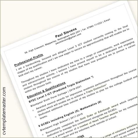 High School Student Resume Examples Word - Resume Example Gallery