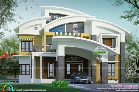 Beautiful contemporary curved roof house - Kerala Home Design and Floor ...