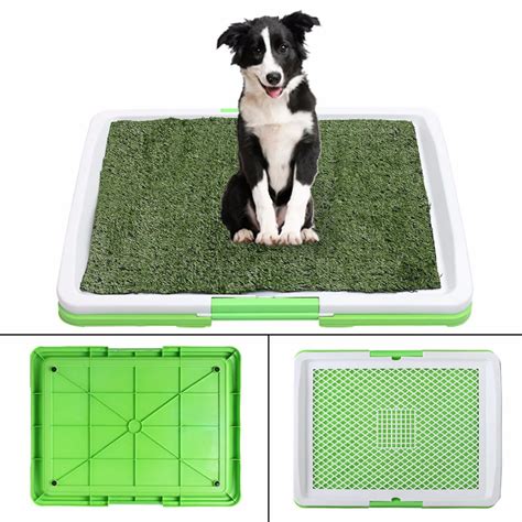 3 Tire Puppy Dog Pet Grass Toilet Tray Indoor Dog Training Potty Pee Pad Mat Tray Fake Grass ...