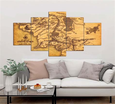 Lord of the Rings Canvas Wall Decor LOTR Canvas Mid Earth - Etsy UK