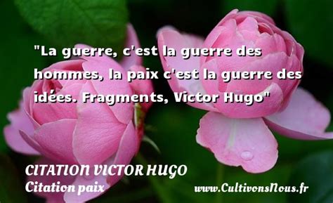 La guerre, c'est la guerre des - citation Victor Hugo - Cultivons nous