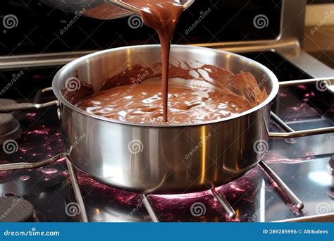 Melting Chocolate in a Double Boiler Setup Stock Photo - Image of boiler, liquid: 289285996