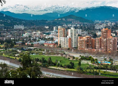 Bicentennial Park in wealthy Vitacura district, Santiago de Chile Stock ...