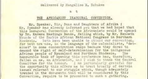 Robert Sobukwe Inaugural Speech, April 1959 - Kimberley City Info