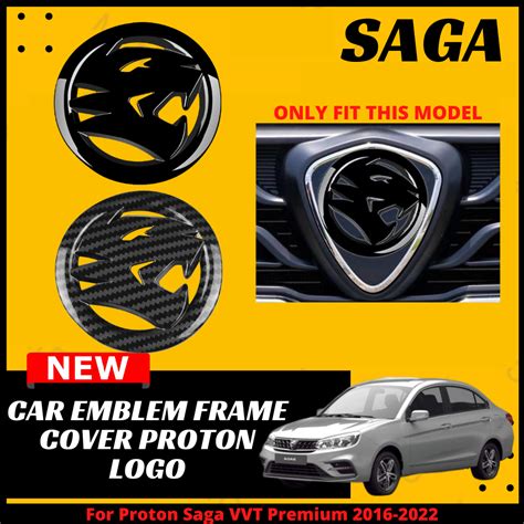 MTTO Proton Saga VVT Premium 2016-2023 Exterior Car Emblem Frame Cover ...