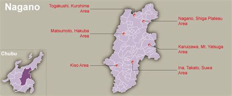 Nagano Map Regional City | Regional City Maps of Japan