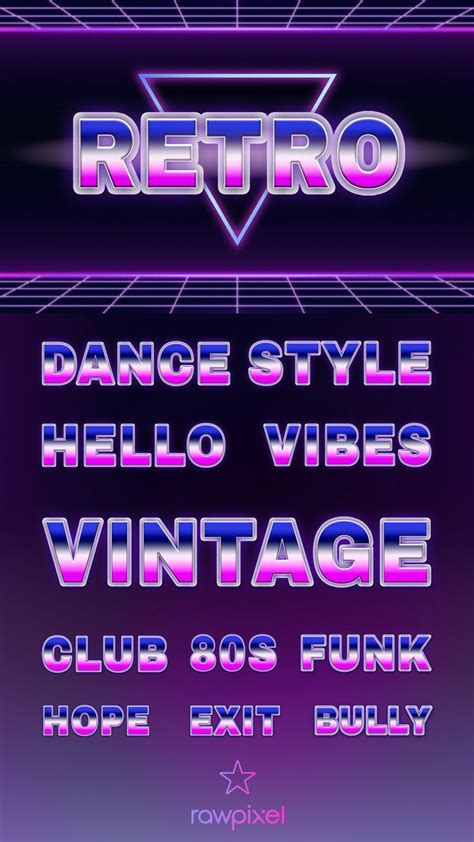 High-Definition Retro Style Neon Typography & Font Design Set in 2020 | Neon typography ...