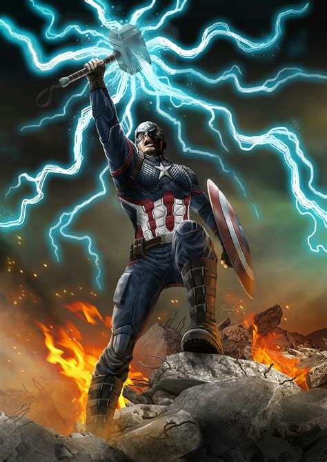 Captain America - Mjolnir - Sam Green - Illustrator & Graphic Artist