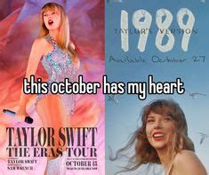 an advertisement for taylor swift's 1989 album, with the caption that reads this october has my ...