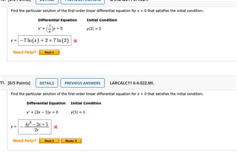 Solved Find the particular solution of the first-order | Chegg.com