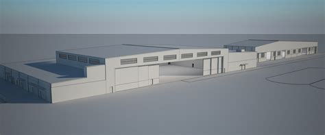 Military Hangar 3d Model